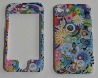 Iphone 4 Hardcase Bunt Blau Doppel Cover Case Blumen  