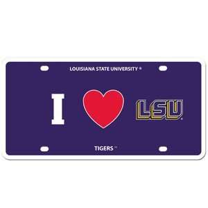  NCAA LSU Tigers License Plate Heart: Sports & Outdoors