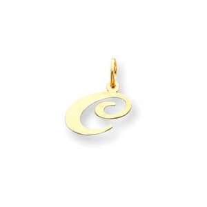  Script Letter Charm, Yellow Gold: Jewelry