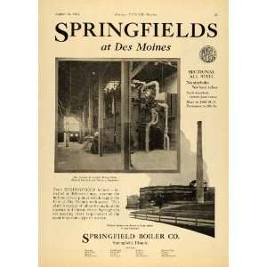  1924 Ad Springfield Boiler Steel Des Moines Water Plant 