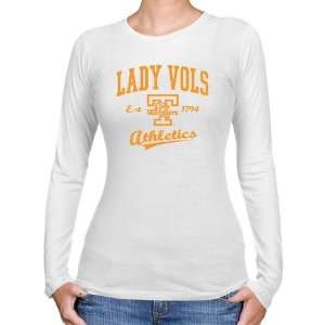 NCAA Tennessee Lady Vols Ladies White Athletics Script Long Sleeve 