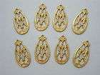 Raw Brass Victorian Drops Earring Findings Stampings 8