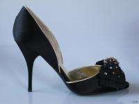 NIB $345 MARY NORTON black dOrsay JEWELED shoes made in Italy  