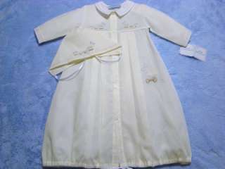 HAND~EMBROIDRERED BOYS COMING HOME YELLOW LAYETTE SET  