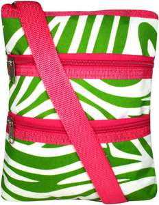 green zebra pink hipster purse teen handbag crossbody messenger 3 
