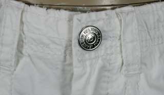 True Religion Jeans Mens ISAAC WHITE Cargo Tonal SHORTS Optic Rinse 