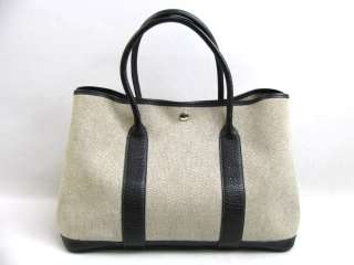 Auth Hermes Garden Party PM Toto Bag Toile H Gray Black  