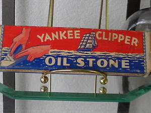 VINTAGE YANKEE CLIPPER OIL STONE WOODWORKING TOOL SHAPRENER  