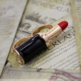 New Coming Vintage Style So Cute Sexy Red Lipstick Rouge Two Finger 