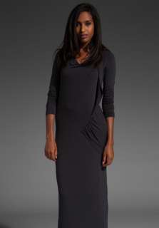 ERYN BRINIE Long Sleeve Maxi Dress in Dark Grey  