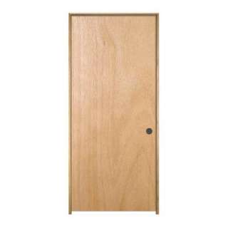 30 in. Wood Unfinished Left Hand Flush Pre hung Door
