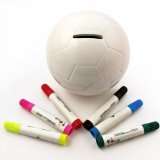 Relaxdays Spardose Sparbüchse Fußball inkl. 6 Stifte zum selbst 