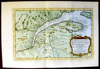 1757 Bellin Antique Map Mouth St Lawrence River, Canada  