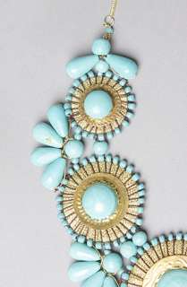 Accessories Boutique The Medallion Bib Necklace in Turquoise 