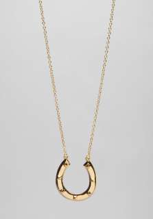 HOUSE OF HARLOW Large Horseshoe Necklace in Gold  