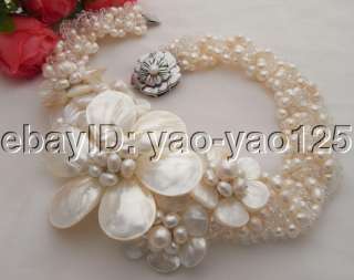  white fancy and rice pearl, white crystal, white shell flower, good