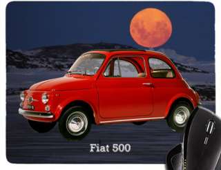 Mauspad / Mousepad mit Motiv: Fiat 500 rot Oldtimer  
