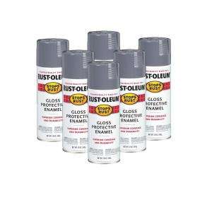 Rust Oleum Stops Rust 12 oz. Smoke Gray Protective Enamel Spray (6 
