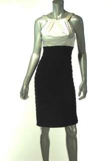 Xscape Cocktail Dress Misses 4 Black White Tiered New  