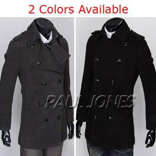 Formal/Handsome Mens Double breasted coats/jackets/peacoat slim 