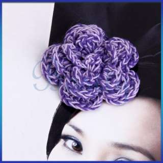 20 Handmade Crochet Flower Appliques Sewing Craft Trim Hair Beanie 