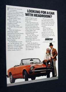 Fiat 124 Sport Spider orange convertible 1977 print Ad  
