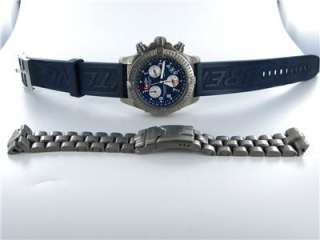   CHRONOGRAPH DATE E73360 TITANIUM GENTS WATCH W/ EXTRA BAND NAVY DIAL
