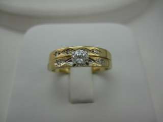 Diamond Engagment Ring SET 1/4 Carat Size 7.25 14K  