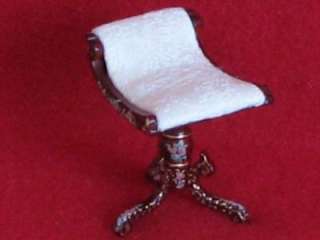   Miniature handpainted Madeline Rose Harp and Chair NEW 112