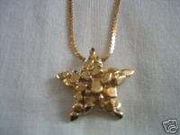 Womens 22KT Gold Plated Nugget Star Necklace  