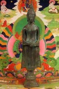 Large Antique Bronze BUDDHA Statue Amulet THAILAND  