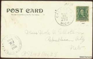  street postmarked 1908 writing on front heavy corner edge wear 