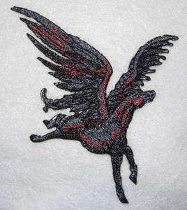 Black Pegasus Awesome Titan Flying Horse Iron on Patch  