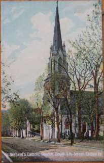 1910 Postcard St Bernards Catholic Church  Easton, PA  