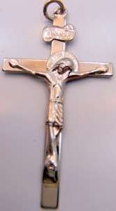 Crucifix Rosary Keepsake Pendant Silver Plate Christian Cross Charm 1 