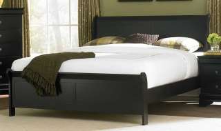 MARIANNE BLACK WOOD LOW PROFILE FULL/ QUEEN/ KING BED  