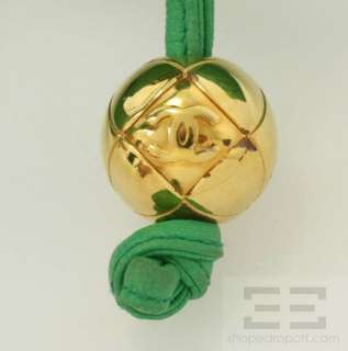 Chanel Vintage Kelly Green Quilted Satin & Leather Chain Strap 
