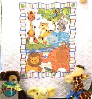 Cross Stitch Kit ~ Dimensions Colorful Mod Zoo Animals Baby Crib QUILT 
