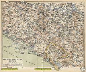 1888   LANDKARTE   KARTE   MAP BOSNIEN   MONTENEGRO  