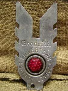 Vintage Goodrich Safety Emblem Plate Topper Antique  
