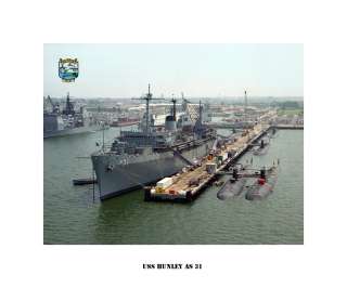 USS HUNLEY AS 31 , US Naval Ship, USN Navy Photo Print  