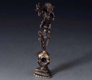 Copper Guru Grakpo Phurba Chu Skull stand /Tibet Dagger  