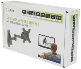 BLACK STRONG DUAL ARM SUPPORT BRACKET LCD LED SCREENS   13   37 CCTV 