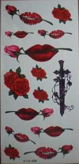 12 packs tatouages temporaire,fleur/papillon/coeur/lune  