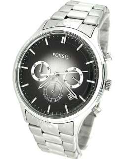 Fossil FS4673 Black/silver Round Dial Silver Stainless steel Mens 