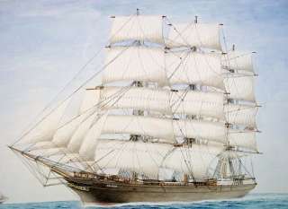   Tufnell Watercolour  The Training Ship Nelson In Full Sail  