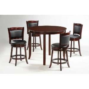  5pc Counter Height Dining Set with Swivel Stools in Dark 
