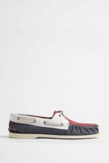 Sperry Top Sider  Blue White Red Canvas Top Sider Deck Shoes by 