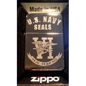   Lighter   Us Navy Seal Team SIX Military Logo High Polish Chrome Rare