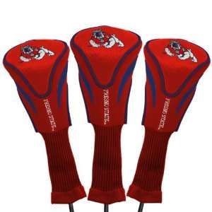   Fresno State Bulldogs Cardinal 3 Pack Contour Fit Golf Club Headcovers